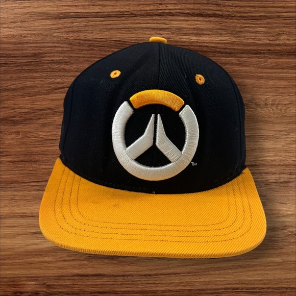 Overwatch Blizzard Black & Yellow Adjustable Snapback Hat Men's Cap - Picture 1 of 9